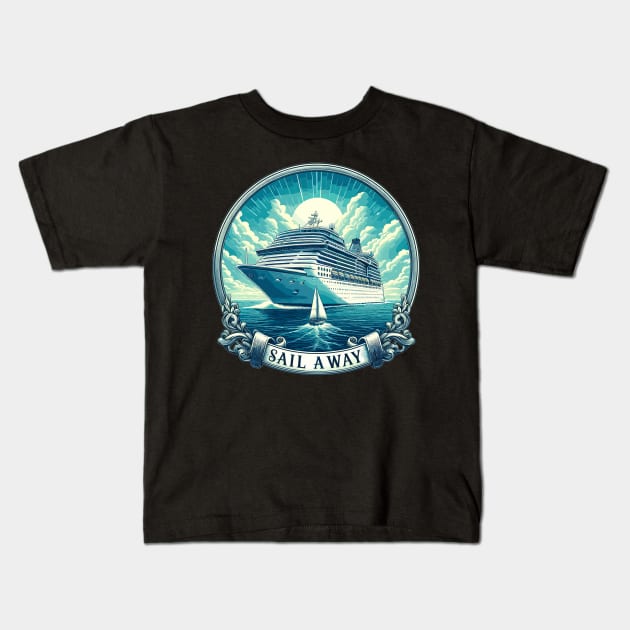 Cruise Ship, Sail Away Kids T-Shirt by Vehicles-Art